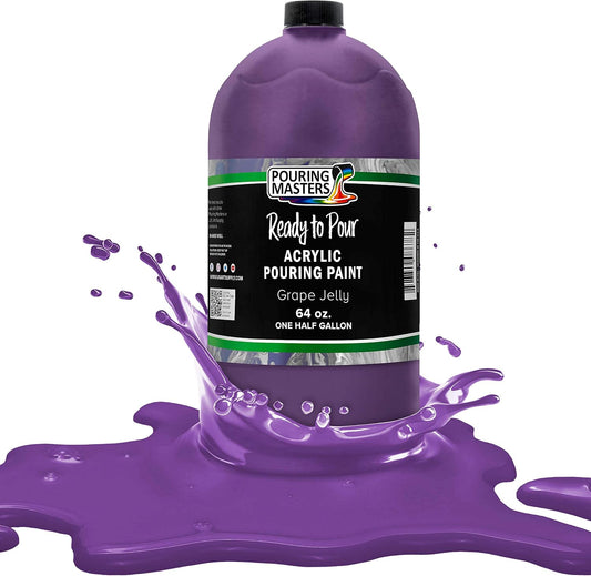 POURING MASTERS Grape Jelly Acrylic Ready to Pour Pouring Paint - Premium 64-Ounce Pre-Mixed Water-Based - for Canvas, Wood, Paper, Crafts, Tile, Rocks and More