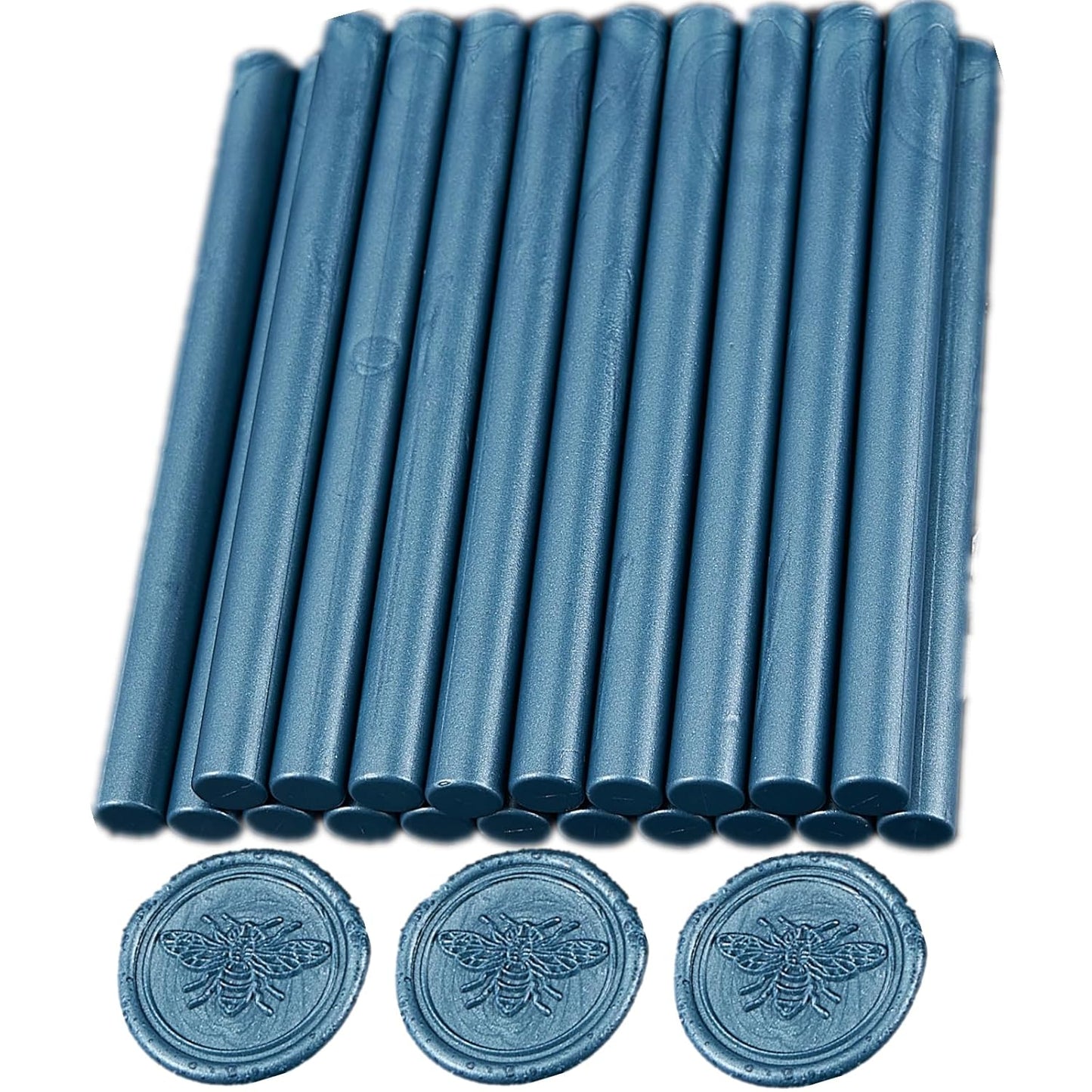 Gray Blue Wax Seal Sticks, ONWINPOR 20pcs Glue Gun Waxs Sealing Sticks for Waxseal Stamp, Wedding Invitations, Mini Waxing Seals Gunsticks Suit to 0.28'' Glue Gun(Gray Blue)