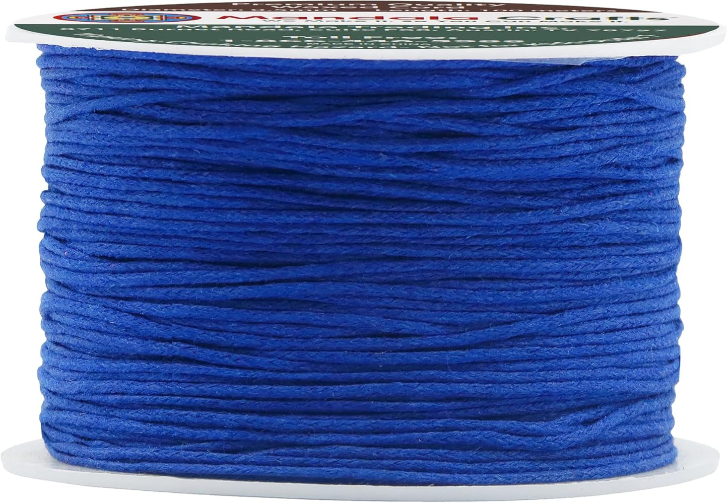 Mandala Crafts 0.5mm 109 Yards Blue Cotton Waxed Cord for Jewelry Making Bracelet Cord Waxed String - Beading String Thread Jewelry Cords for Necklaces String