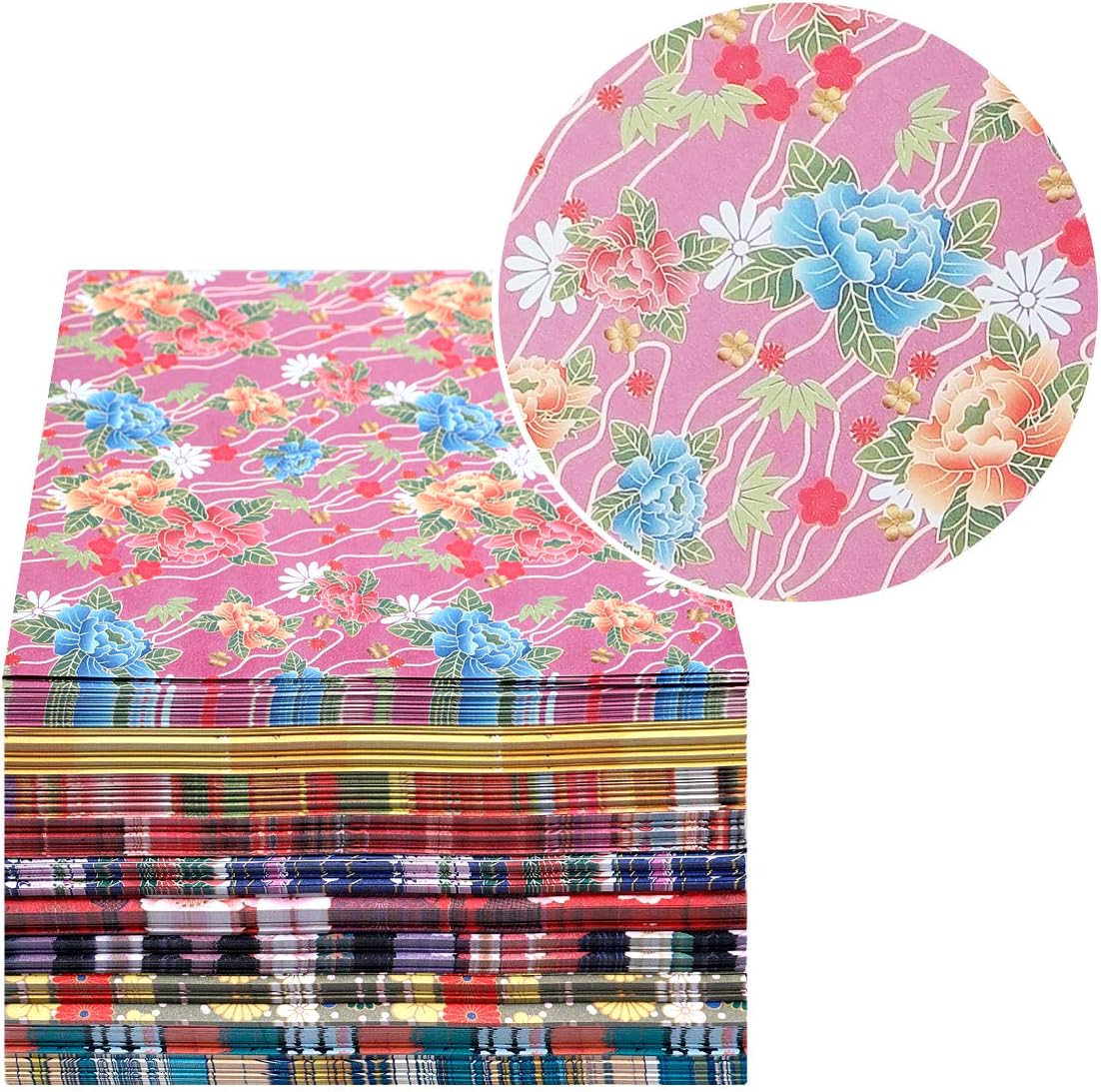 Japanese Washi Origami Paper 500 Sheets, 10 Vivid Colors, Colors Make Colorful and Easy Origami,6 Inch Square Sheet, for Kids & Adults, Papers, Arts and Crafts Projects (E-Book Included)