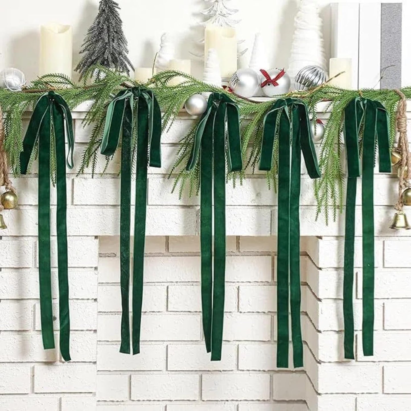 15 Yards Velvet Ribbon 1-1/2 Inch Single Face Green Velvet Ribbon Spool Prefect for Wedding, Ribbons for Gift Wrapping, Christmas Tree Ornaments Wreath Hair Bows, Ribbons for Crafts