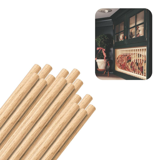 Hardwood Round Dowels (5/8" x 36", Pack of 15) | Variety of Diameters & Wood Species | Unfinished Wooden Dowel Rods for Crafts & DIY Home Projects | Curtain Rod, Macrame Supplies, Moulding, Flagpole