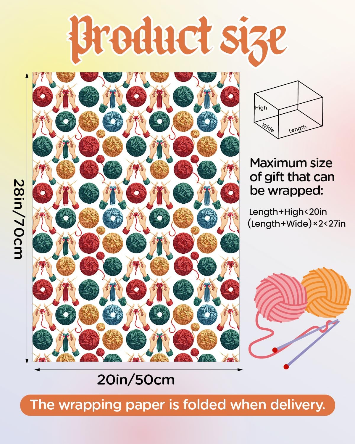 Pineraap 12 Sheets Sewing Theme Wrapping Paper, Vintage Sewing Machine, Button, Yarn Printed Gift Wrap Folded Flat Craft Paper for Sewing Lovers, Seamstress, Women, Mom, Grandma, 19.7 x 27.6 Inch