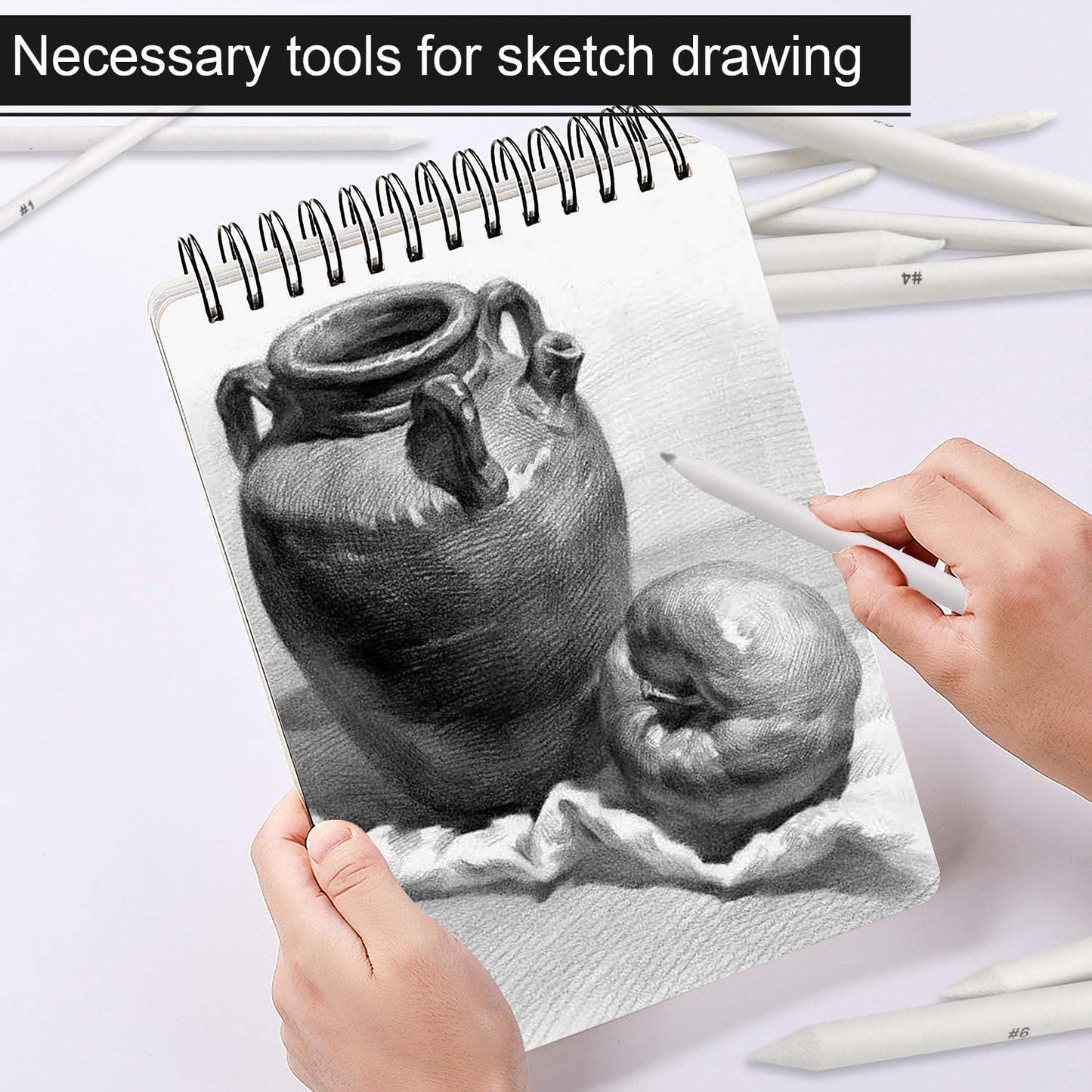 FEBSNOW 12 Pcs Blending Stump and Tortillions, Paper Art Blenders, Art Pencils, Drawing Pencils for Artists Student Sketch Drawing Tools, Drawing Supplies