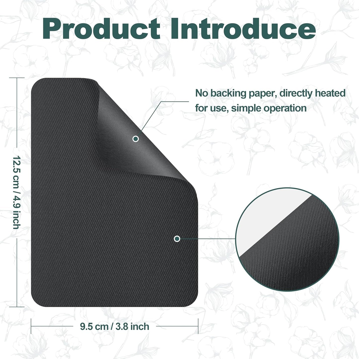 Iron on Patches for Clothes, 8 Pieces Patches for Cloth, 100% Cotton Fabric Patches for Clothing, Bag, Hat Repair, Clothing Repair Decorating Kit 3.7" by 4.9" (9.5 cm x 12.5 cm, Dark Grey)