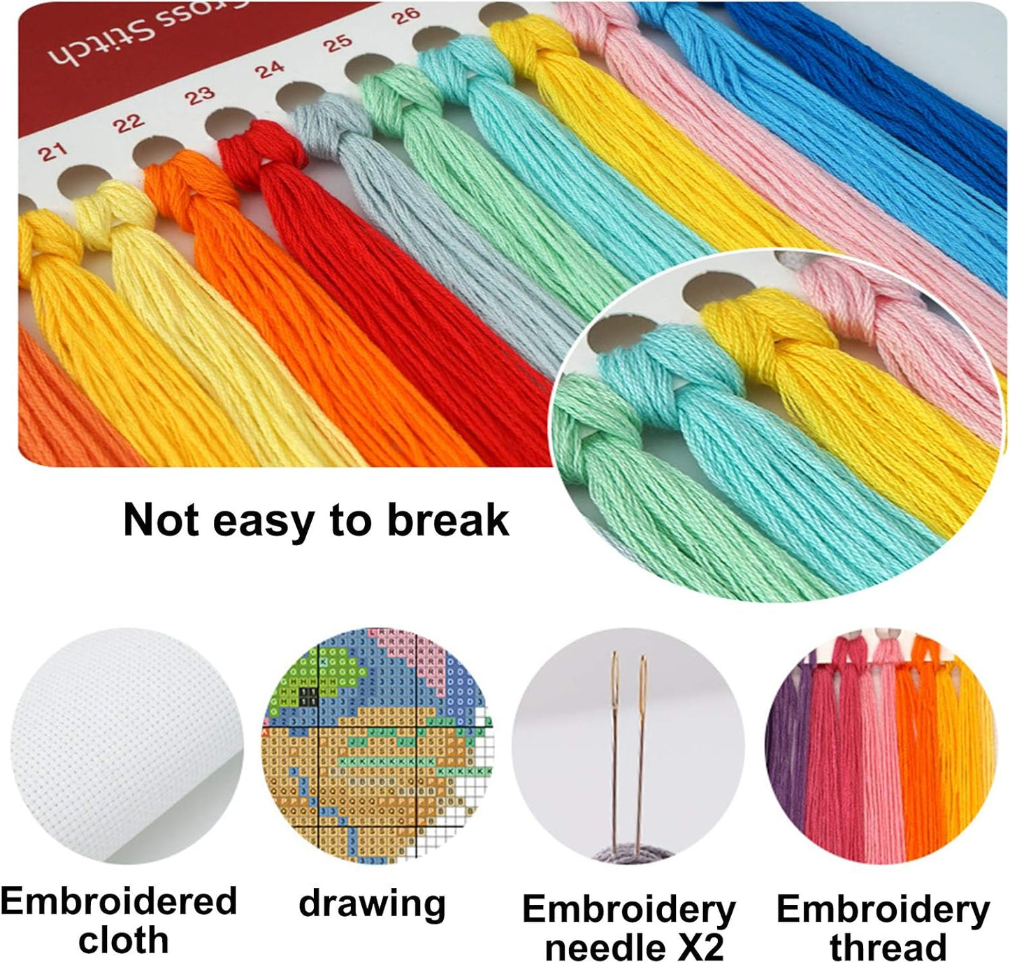 51buyoutgo 11CT Stamped Cross Stitch Kits for Adults - 16x16 in Beginner Embroidery Kit with Easy Funny Washable Animal Deer Pattern, Pre Printed Fabric, Fit for DIY Home Decor, Gifts & Stress Relief