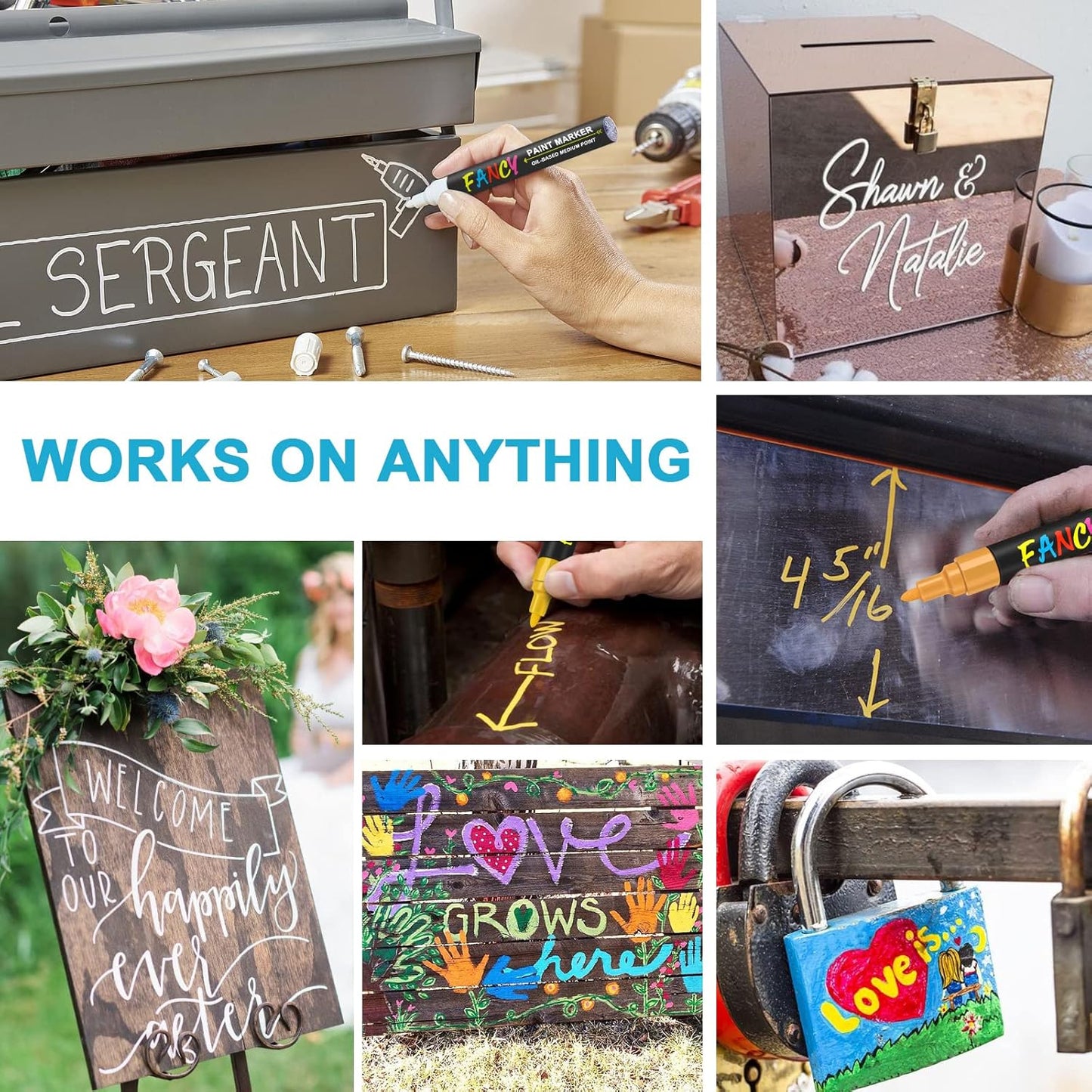 IVSUN Paint Pens Paint Markers, 36 Colors Oil-Based Waterproof Art Marker Pen Set, Never Fade Quick Dry and Permanent, Works on Rocks, Wood, Fabric, Plastic, Canvas, Glass, Mugs, DIY Craft