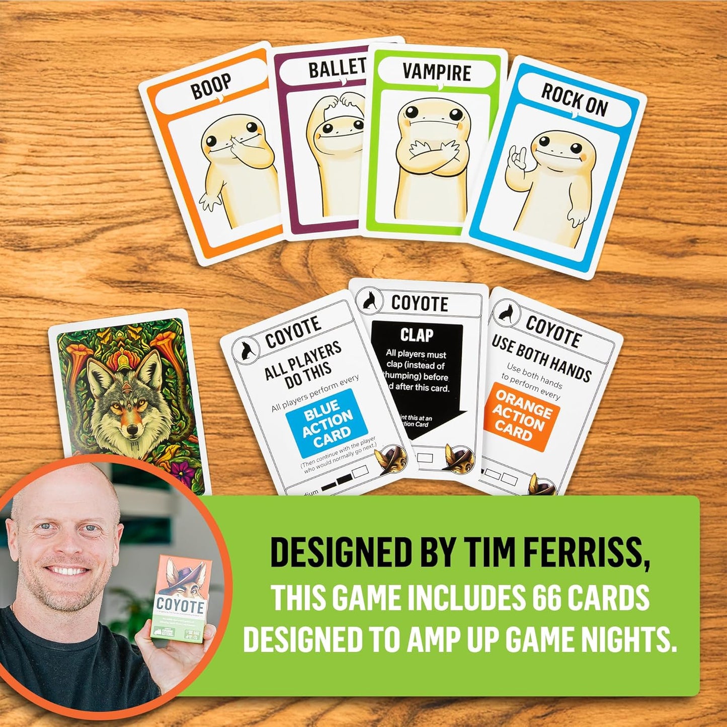 Exploding Kittens Coyote Created by Tim Ferriss, Special Edition Large Box: Includes 6 Unique Action Cards: a Party Game for 3-8 Players, Ages 10 and Up, Great for Family Night