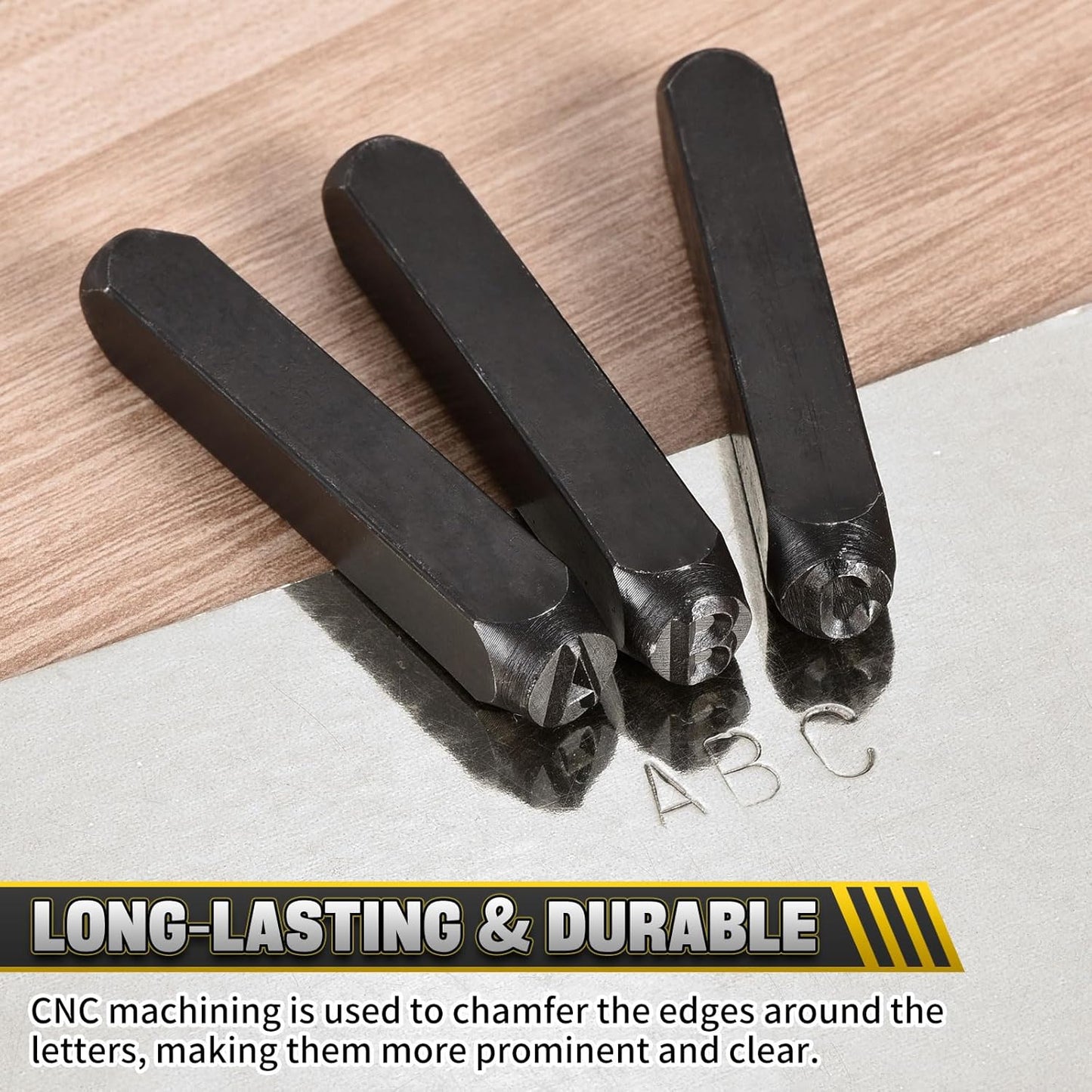 WorkBless 36PCS Metal Stamping Kit, 5/16" (8mm) Steel Number and Letter Punch Set, Include A-Z Alphabet, Number 0-8, & Symbol, Stamping Tool for Imprinting Plastic, Wood, Leather, Jewelry