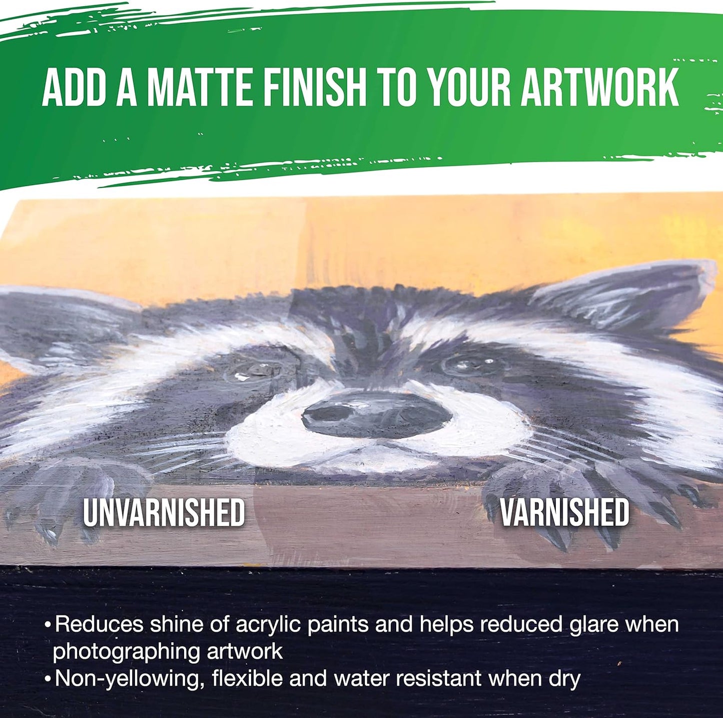 U.S. Art Supply 8 oz Matte Acrylic Varnish for Acrylic Painting, Permanent Clear Protection, Reduces UV & Photography Glare