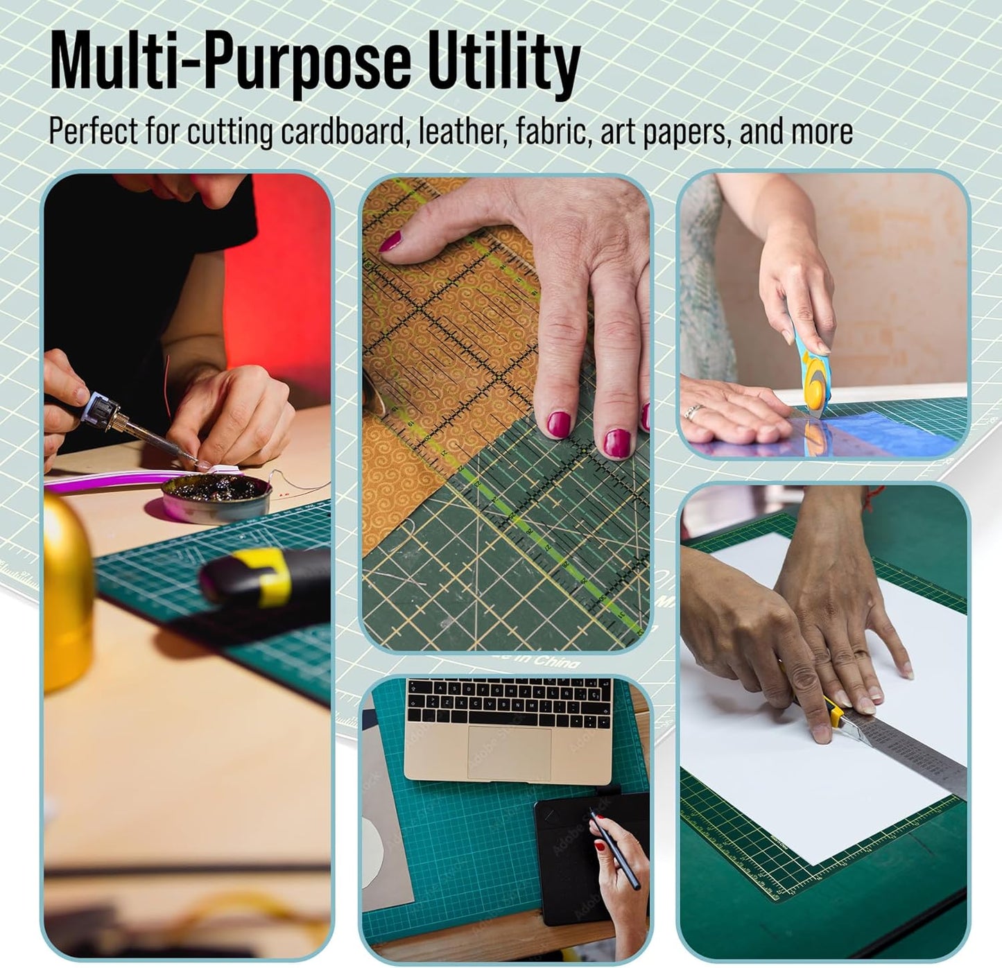 Self Healing Cutting Mat Reversible Green/Black Size: 12" x 18"