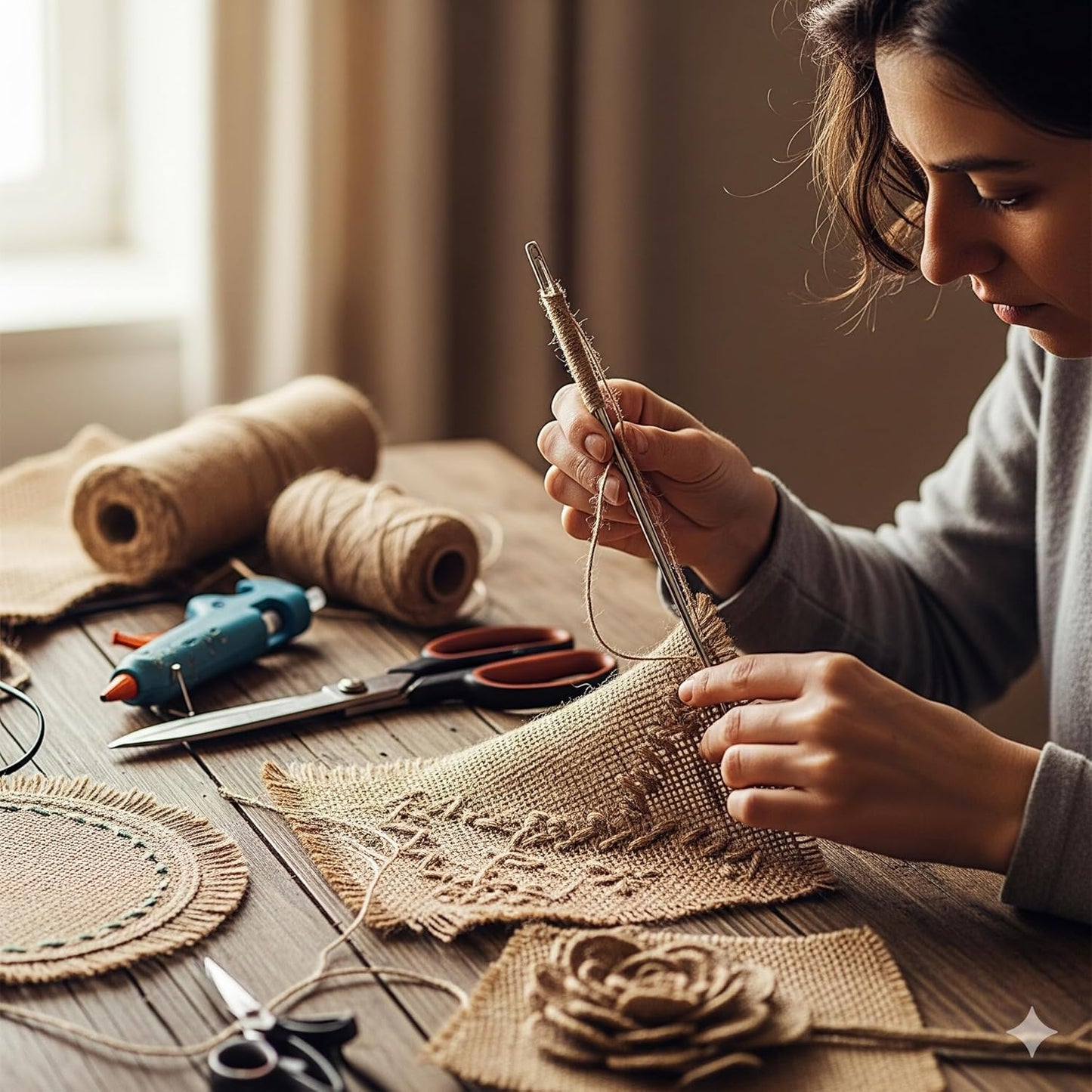 Natural Jute Burlap Ribbon (6" x 30 ft.) - Tight Weave Eco-Friendly Fabric for Crafts, Weddings & Decor