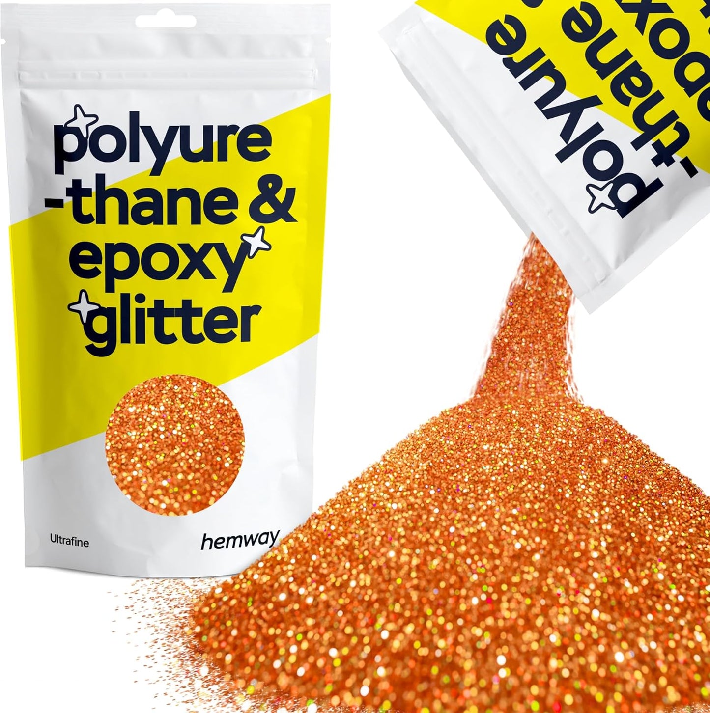 Hemway Polyurethane & Epoxy Resin Glitter for Arts, Crafts, Tumblers, Flooring, Woodwork, Decorating and Resin Projects 100g - Copper Holographic