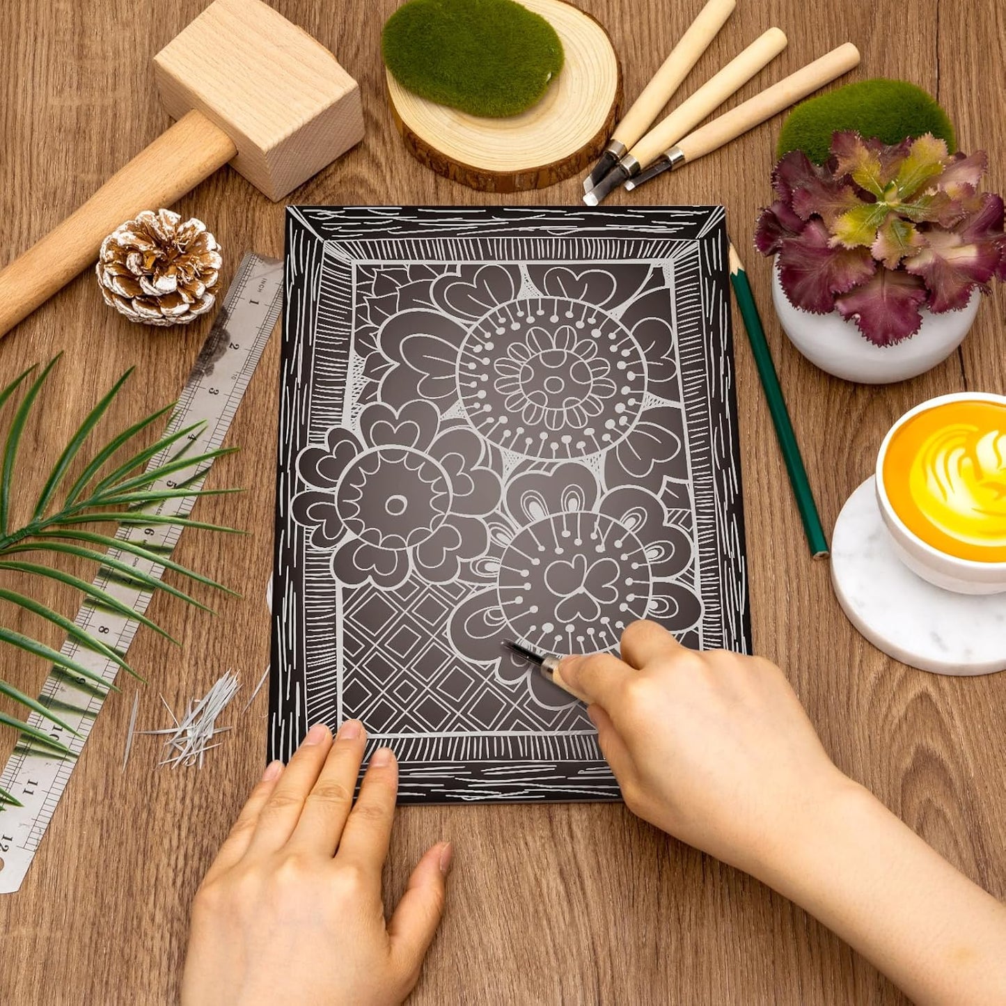 Yeaqee 4 Pcs 8 x 10 Inch Linoleum Block Rubber Carving Block Soft Linocut Blocks Large Linoleum Sheet Unmounted Lino Plates for Engraving Art Project Printmaking Artist Studio Supplies (Gray)