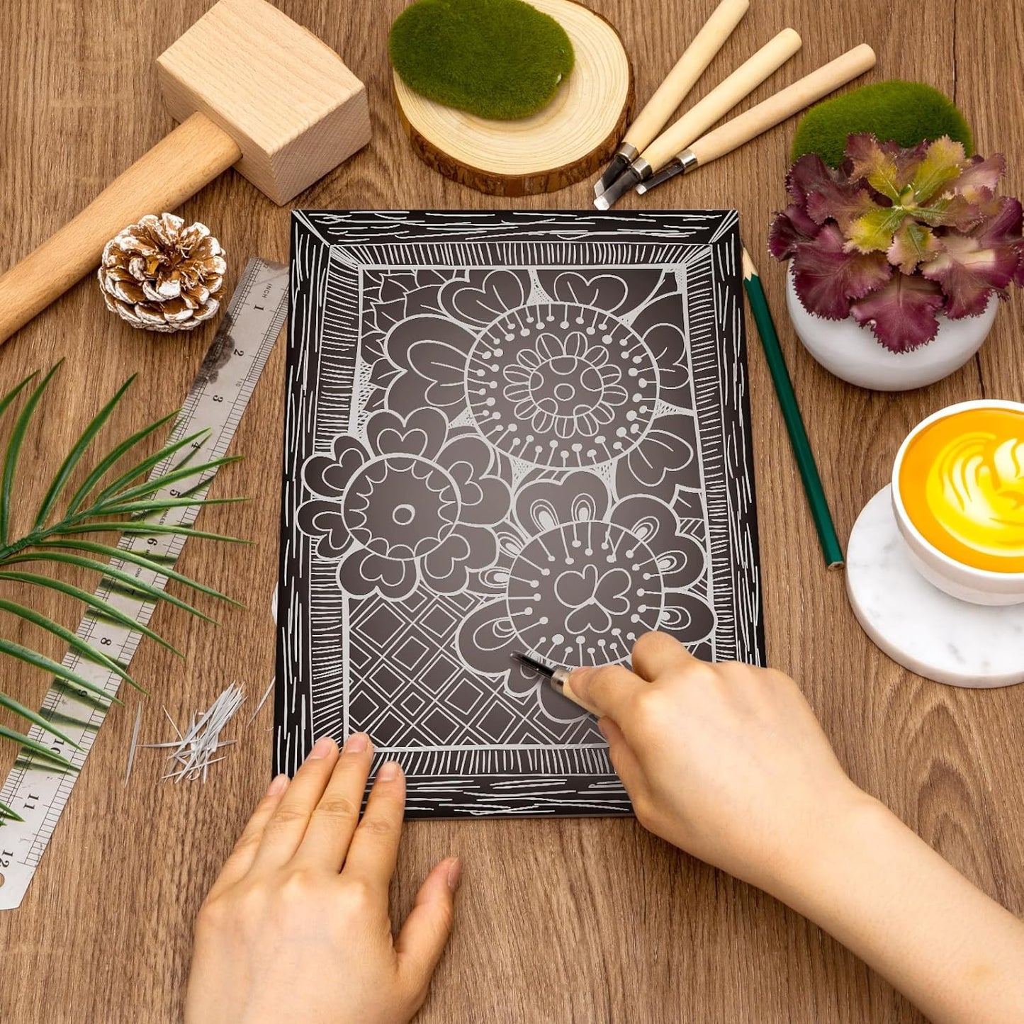 Yeaqee 2 Pcs 8 x 10 Inch Linoleum Block Rubber Carving Block Soft Linocut Blocks Large Linoleum Sheet Unmounted Lino Plates for Engraving Art Project Printmaking Artist Studio Supplies, Gray