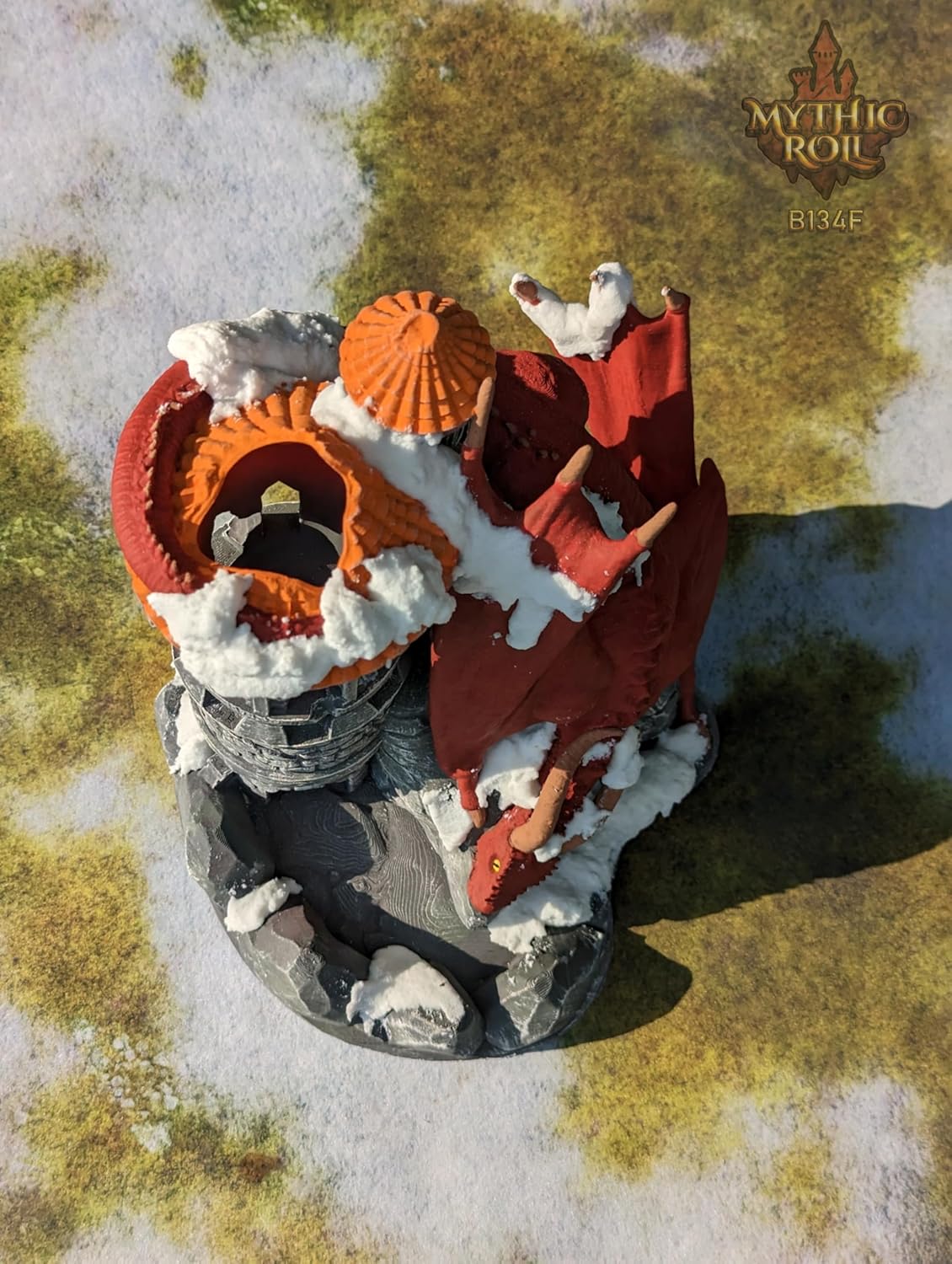 Dragon 3D Printed Dice Tower - Mythic Roll Collection - Unchained Games - Ascend to New Heights with your Rolls! (27.) Silk-Purple)