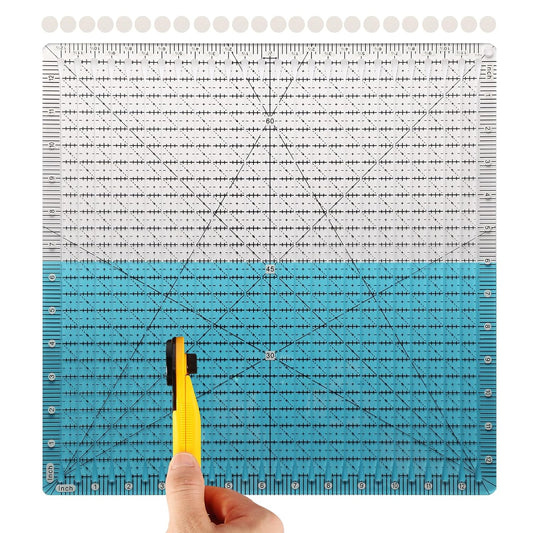 Quilting Ruler, 12.5 x 12.5 Inches, Slotted Design for Precise Fabric Cutting