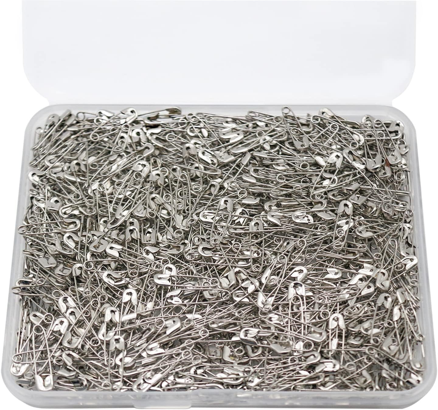 500PCS Safety Pins, 0.75Inch/19mm Small Safety pins, Rust Resistant Nickel Plated Steel Set for Crafting, Sewing, Rimming Fastening Clip Button for Garment Hang Tag (Silver)