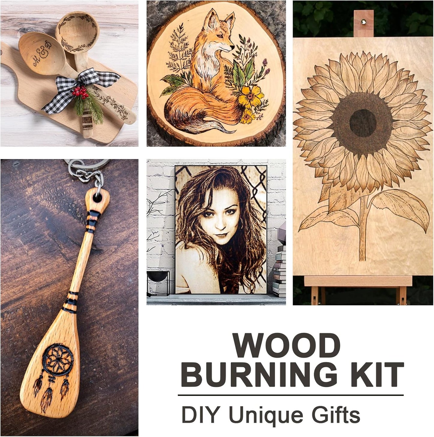116pcs Wood Burning Kit, Professional Wood Burning Tool with Soldering, DIY Creative Tools Adjustable Temperature 220~480℃ Wood Burner Soldering Pen for Embossing/Carving/Soldering & Pyrography