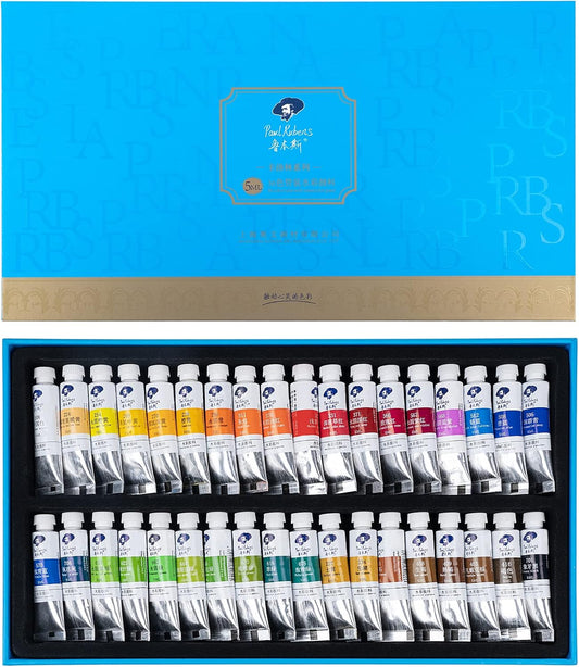 Paul Rubens Watercolor Paint, 36 Vibrant Colors Rich Pigments for Watercolor Painters, Students, Beginners, Hobbyist, Ideal for Many Watercolor Applications (5ml Each Tube)