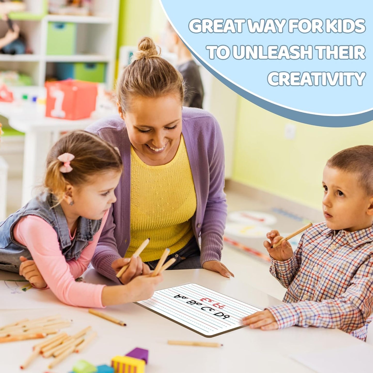 White Board Dry Erase Boards Classroom Pack Mini White Boards 9" x12” Double Sided Personal Whiteboards for Students Teachers School Supplies Lapboards (2Pack line whiteboard)