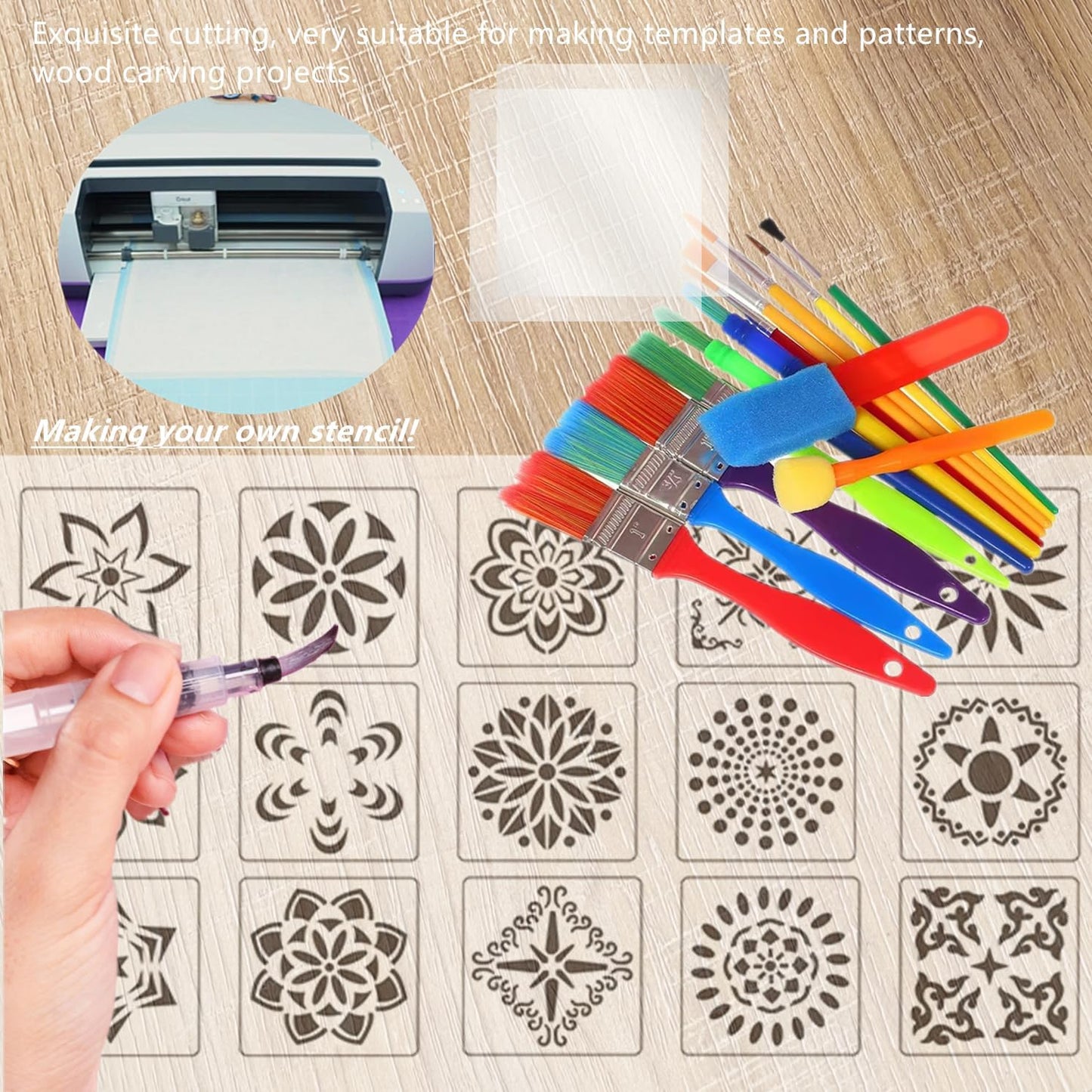 ZHluja 12inchs x 40ft Rolls 4mil Transparency Blank Stencil Sheets Material,Clear Acetate Sheet Mylar Sheet for Cricut,Cutting Paper,Template Craft Plastic