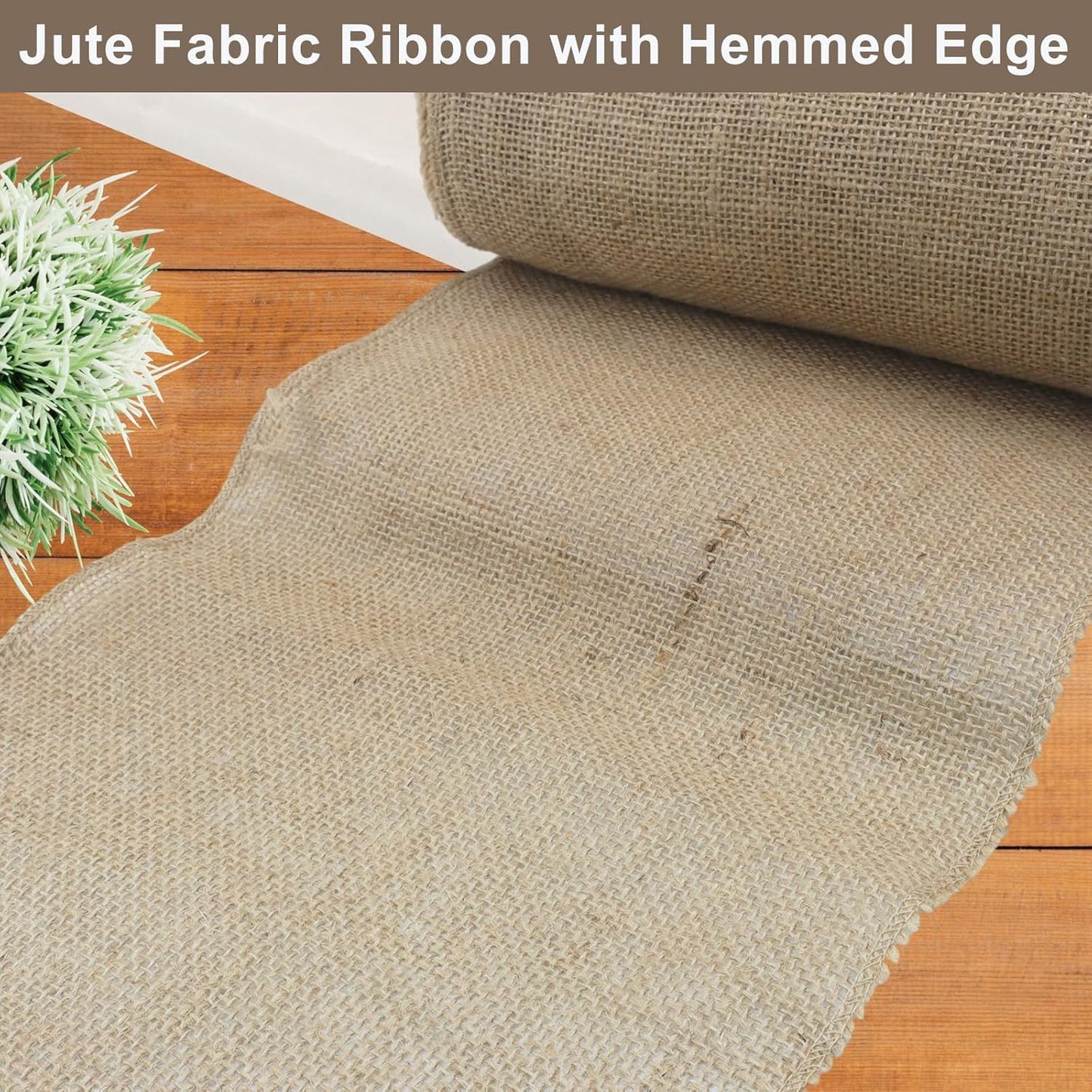 10" Wide Natural Burlap Fabric Roll - 10 Yards Jute Ribbon for Gift Wrapping, Wedding Decorations, Rustic Crafts, Wreaths & Home Decoration (25cm Wide)