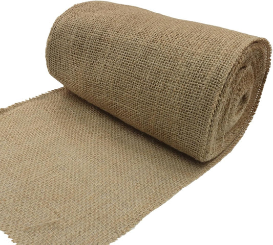8" Wide Natural Burlap Fabric Roll - 10 Yards Jute Ribbon for Gift Wrapping, Wedding Decorations, Rustic Crafts, Wreaths & Home Decoration (20cm Wide)