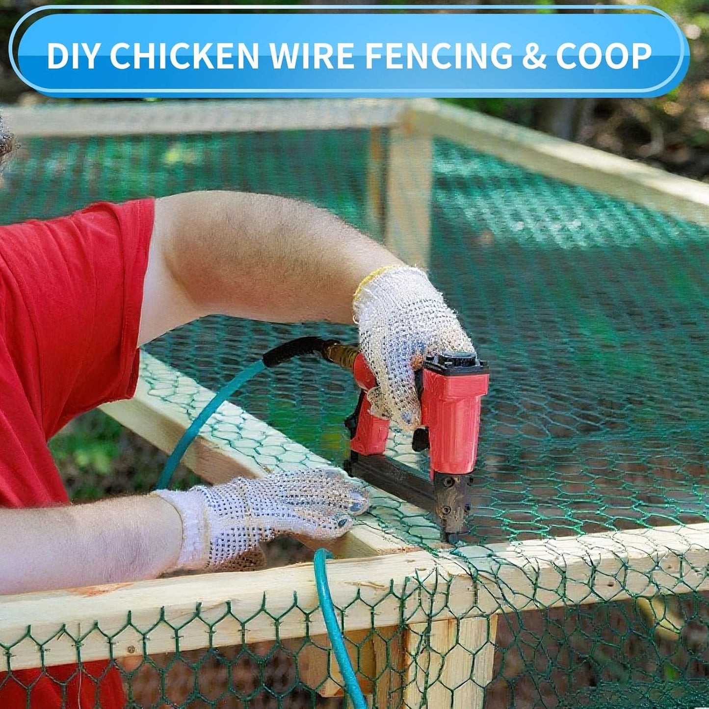 60'' x 150' Green Chicken Wire Fencing, 1 inch Chicken Wire and 20 Gauge Poultry Netting, Garden Mesh Fence Roll for Floral Arrangements/Crafts/Farm/Livestock/Pet Protection
