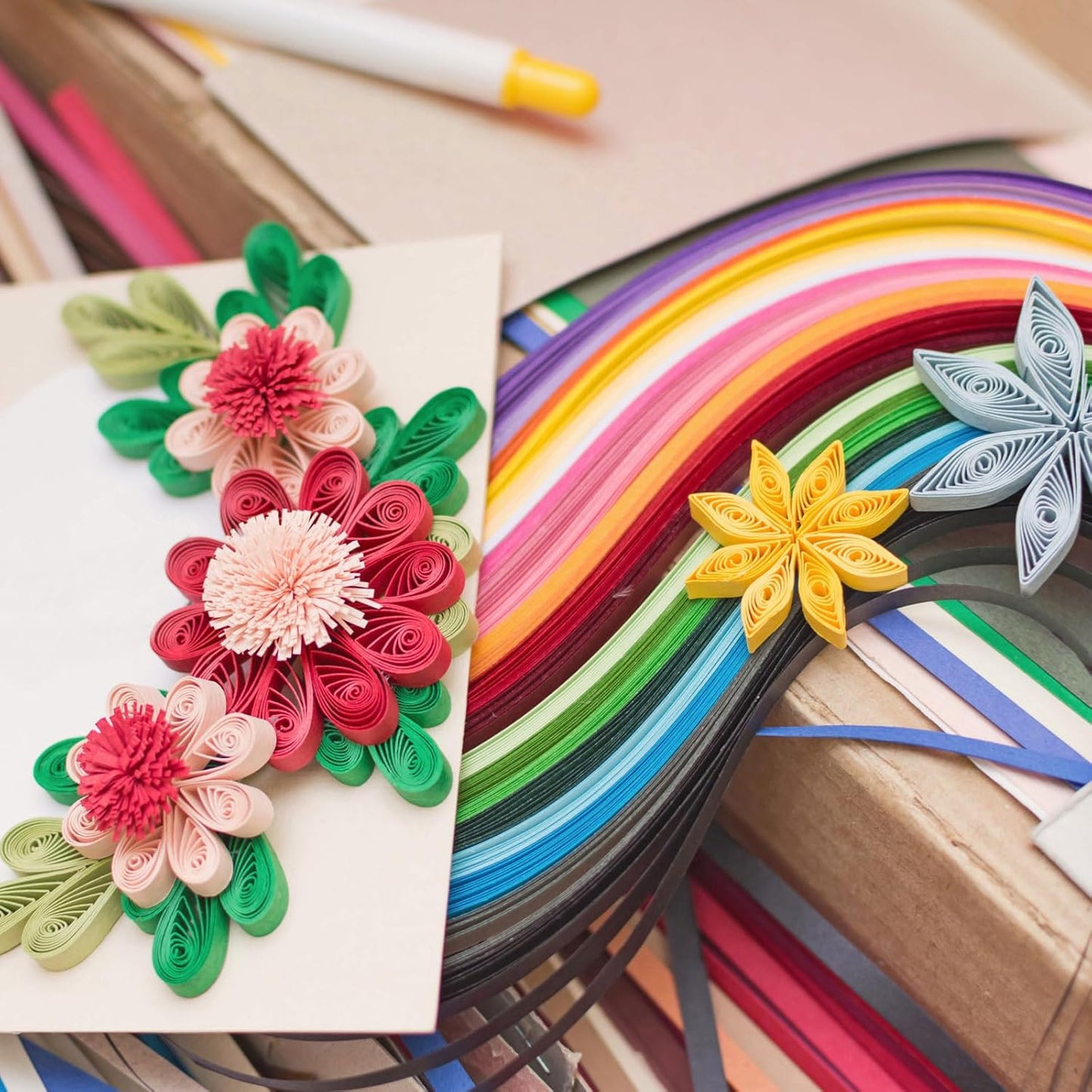 PATIKIL Quilling Strips Paper 600pcs 5mm 39cm Origami Paper Quilling Kits for Art DIY Hand Craft Christmas, Light Green