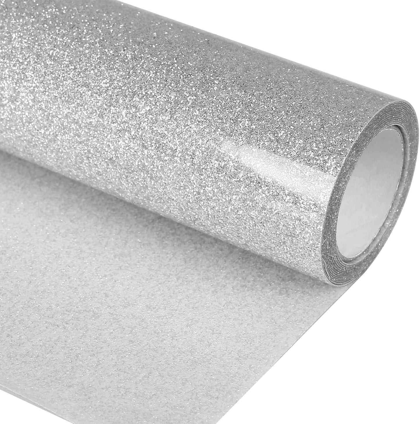 TORC Silver Glitter HTV Heat Transfer Vinyl Roll 12 inch x 5 ft Iron on Vinyl for T Shirts Crafts