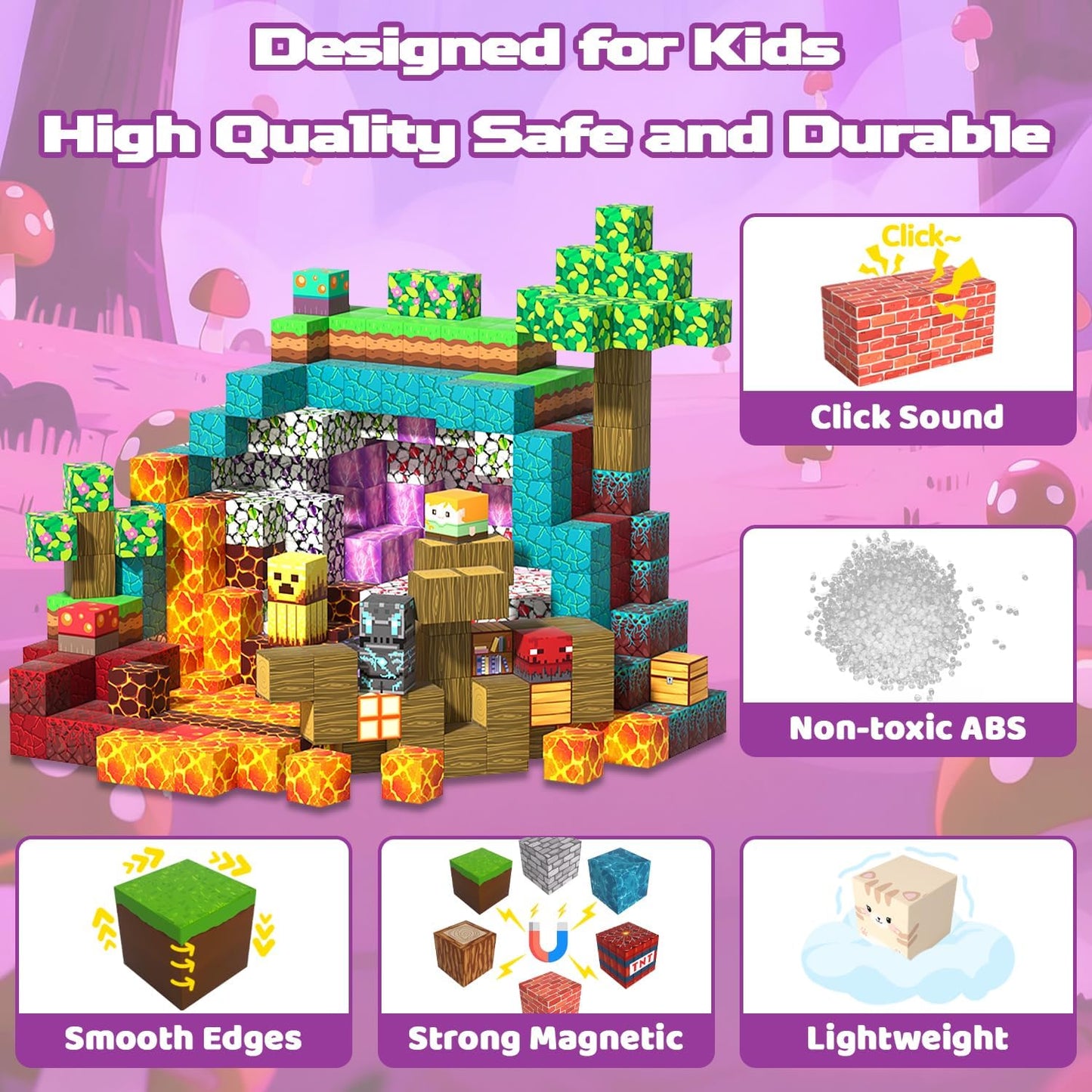 150 PCS Magnetic Building Blocks Toys for Kids, Stacking Magnetic Tiles Toys for Kids Toddlers Boys Girls Ages 3 4 5 6 7 8-12 Gifts