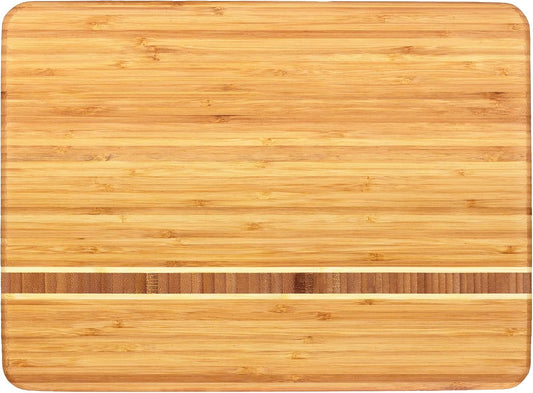 Totally Bamboo Martinique Bamboo Serving and Cutting Board, 15" x 11"
