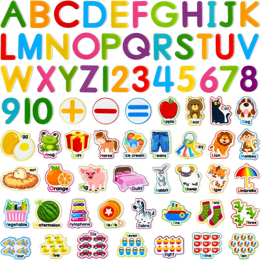 Felt Learning Letters and Numbers - 75 Felt Board Pieces for Flannel Board, Alphabet ABC for Toddlers, Kindergarten, Preschool