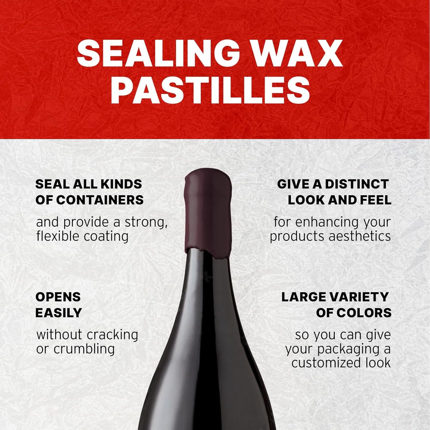 Blended Waxes, Inc. Bottle Sealing Wax, Pastille Wax Seal Beads For Wine, Beer, and Liquor Bottle Sealing, Seals Between 25-30 Bottles, 1 lb, Purple Metallic