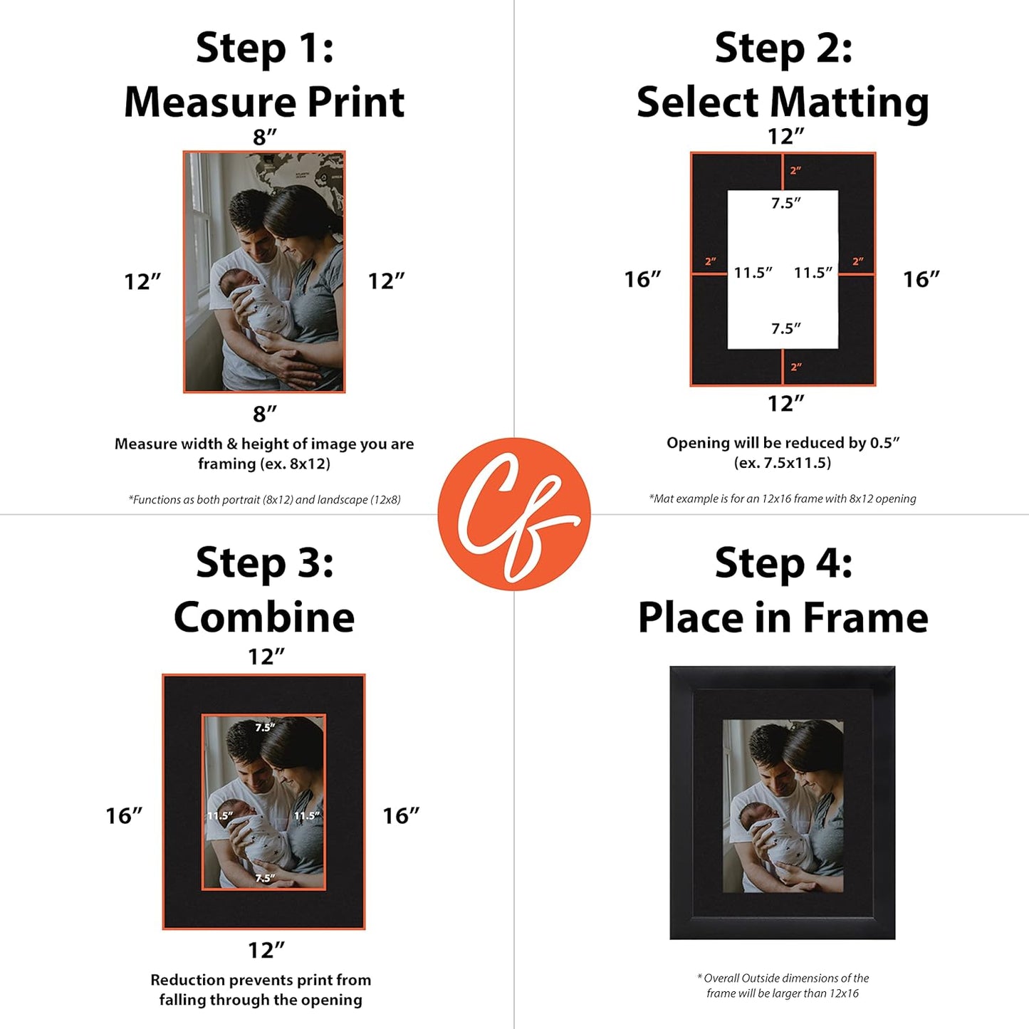 Craig Frames B221 Pre-cut Mat Board for 16x24 Print, 20x30, Smooth Black