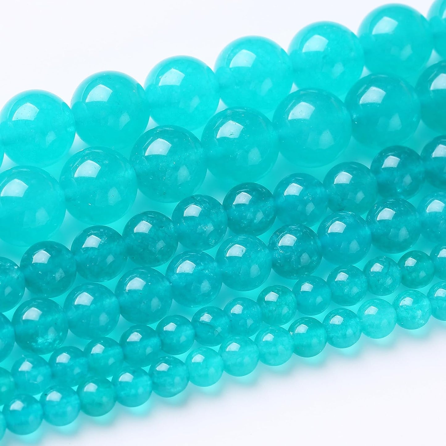 60PCS 6MM Amazonite Blue Chalcedony Stone Beads Energy Healing Beads for DIY Jewelry Bracelet Necklace Making for Jewelry Making 15Inch