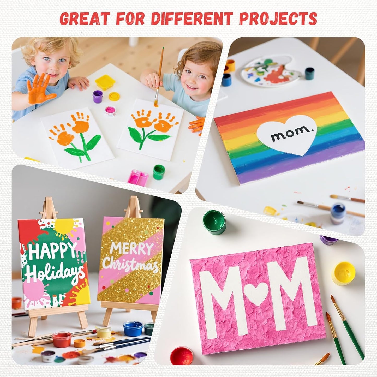 Simetufy 30 Pack 8x10 Inch Painting Canvas, Blank Cotton Canvas Panels Bulk Value Pack for Party, Acrylics Oil Watercolor Tempera Paints