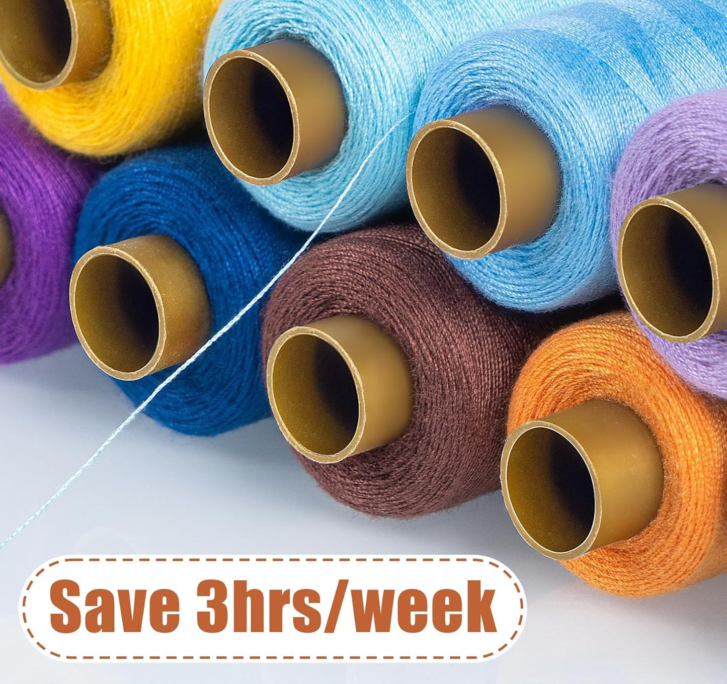 ilauke 50Pcs Thread for Sewing, 400 Yards Sewing Thread kit, Prewound Bobbins Hand & Machine, Sewing Machine Thread Assortment for Brother Singer Janome Juki Serger Machine, 25 Colors