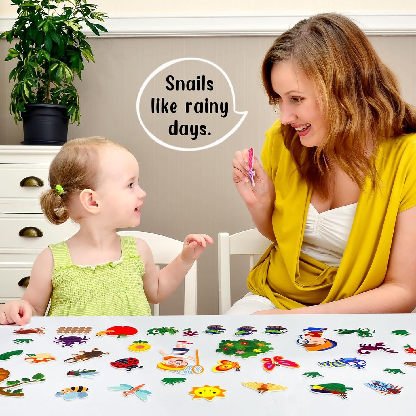 Felt Flannel Board Story Pieces for Toddlers Preschool,Kids Interactive Storytelling Teaching Play Kits for Flannel Board,with Words Felt Pieces(Insect Butterfly)