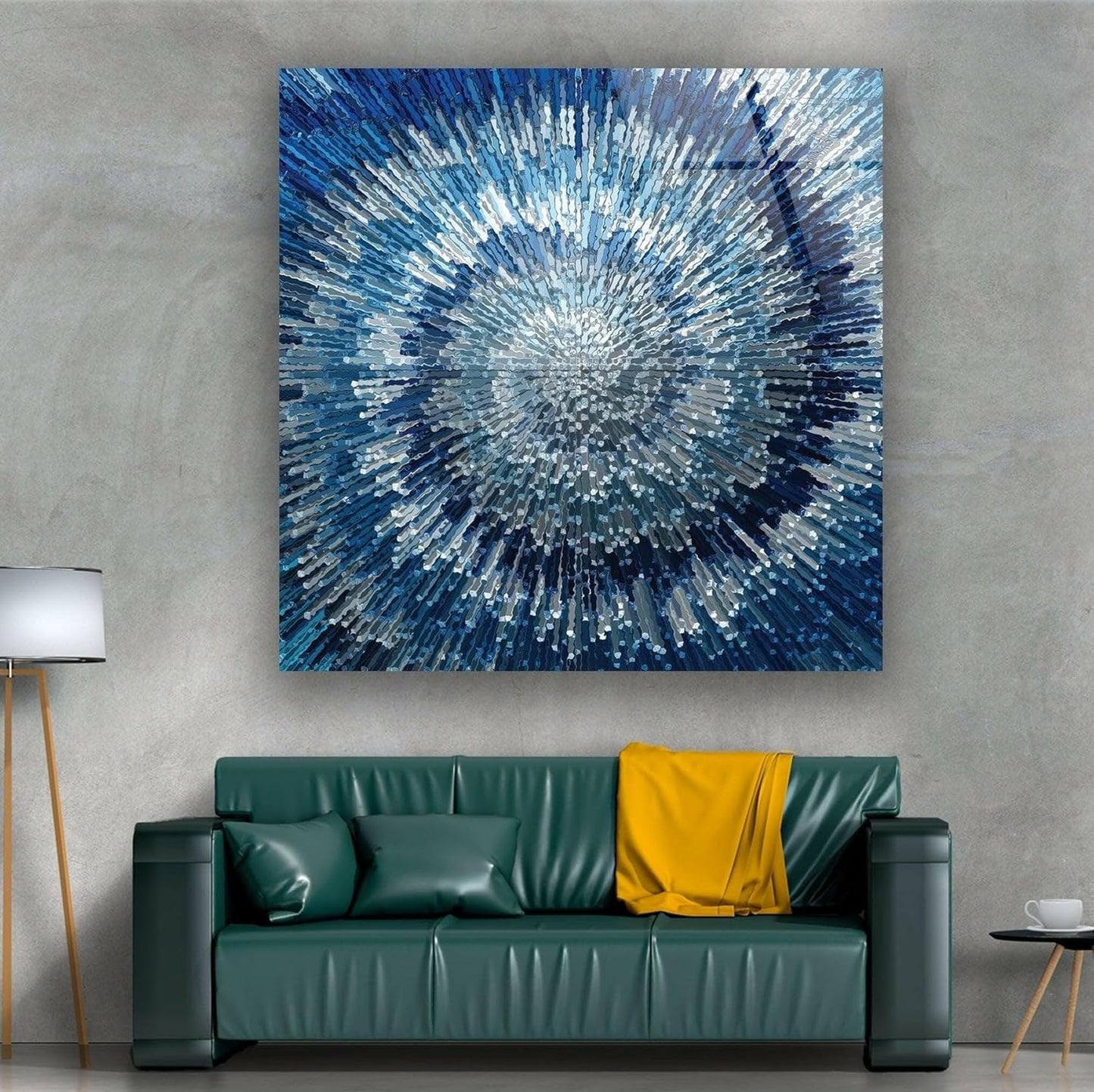 My Photostation.com 30Wx24H'' Abstract Blue Textured Glass Wall ArtTempered Glass Printing Wall Decor Large Wall Art Wall Hangings