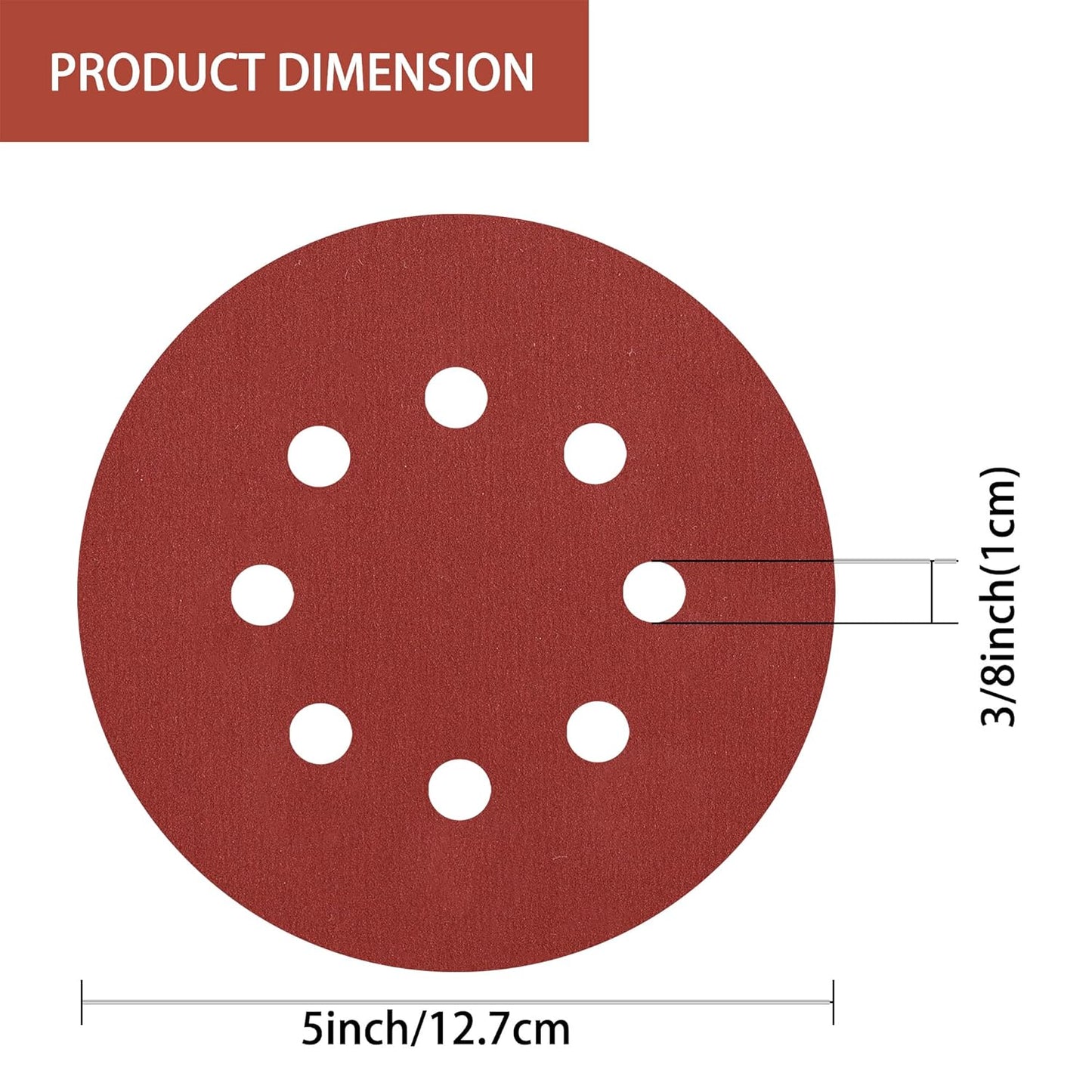 150pcs 400 Grit Sanding Discs, 5-Inch 8-Hole Sandpaper, for Woodworking or Automotive