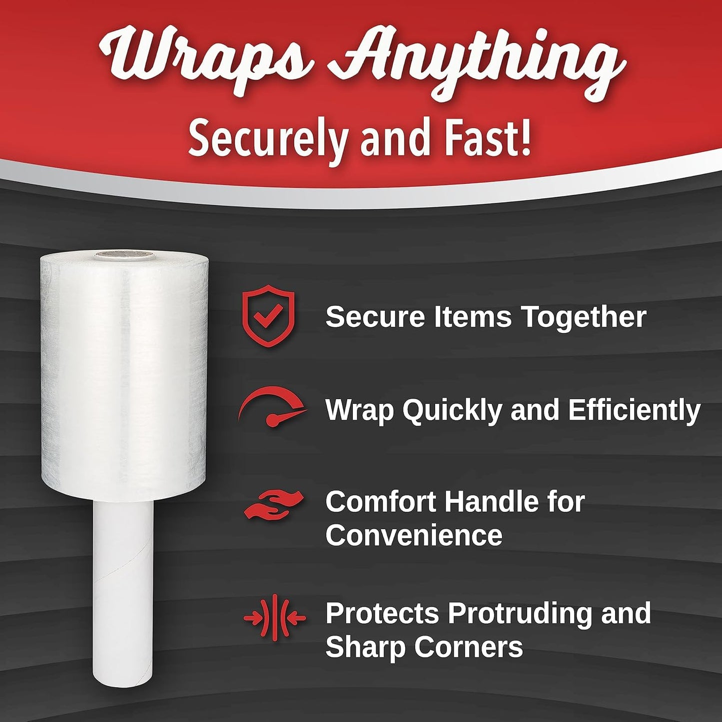 12 Pack Industrial Strength Mini Hand Stretch Wrap 5" 1000 Ft Roll 80 Gauge Thick, Shrink Wrap Roll for Moving Supplies, Furniture, Pallets, Plastic Wrap for Packing, Heavy Duty Stretch Film