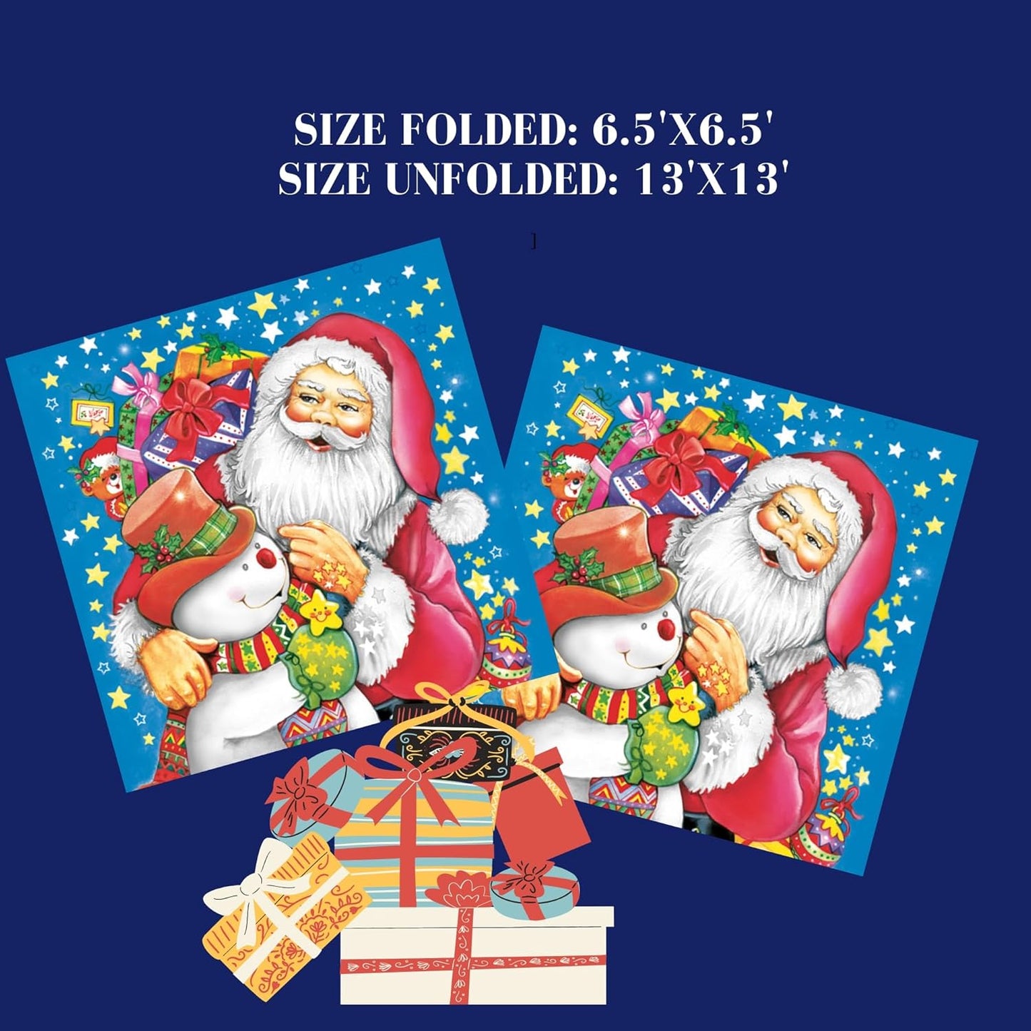 20-ct 13x13 Christmas Paper Decoupage Napkins, 3-Ply Servilletas Tissue Napkin for Dinner and Parties, Disposable Napkins (Santa Snw)