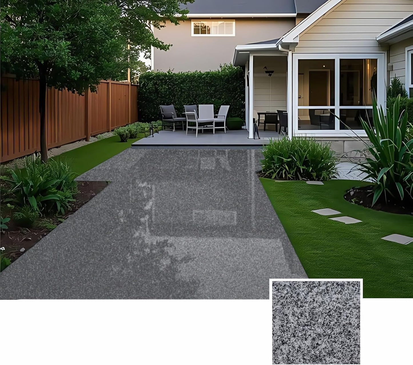 Epoxy Colored Sand Floor Paint, Epoxy Floor Paint High Gloss Marble Effect Coating for Indoor and Outdoor, Wear-resistant and non-slip Self-leveling Coating Gray 35OZ(1KG)