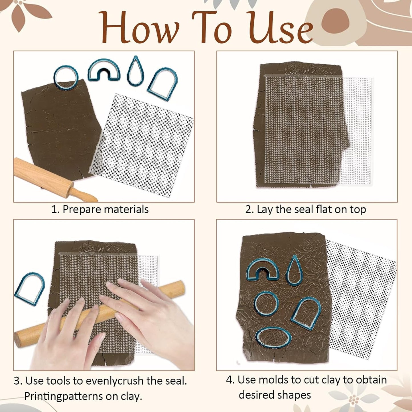 CHGCRAFT Polka Dot Texture Polymer Clay Texture Sheets Geometric Texture Silicone Texture Stamp Clay Texture Mat Modeling Pattern Pad for Jewelry and Clay Earrings Tools, 5.5x5.5 inch