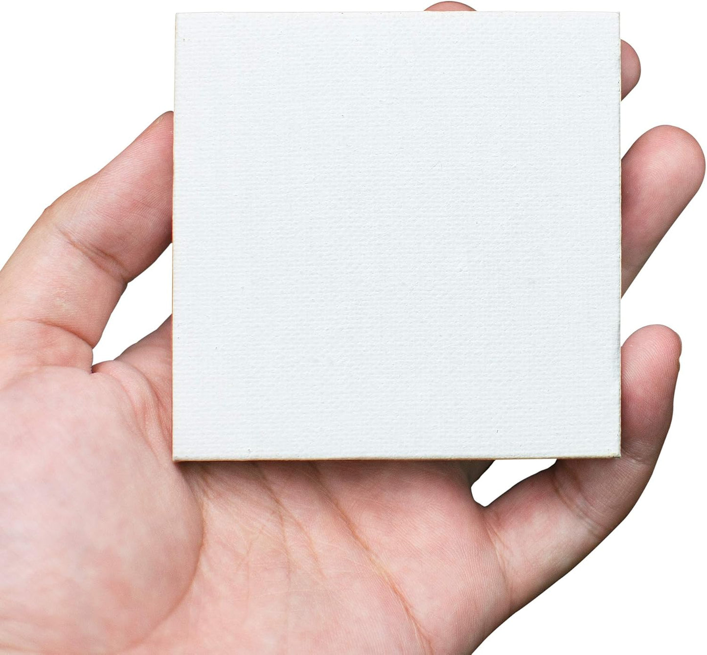 FIXSMITH 3x3 Inch Mini Stretched Canvas Easel Set- Bulk Pack of 12,Small Stretched White Blank Canvas Panels & Wood Easels for Painting Craft Drawing Decoration Gift Art Project DIY, Art Supplies