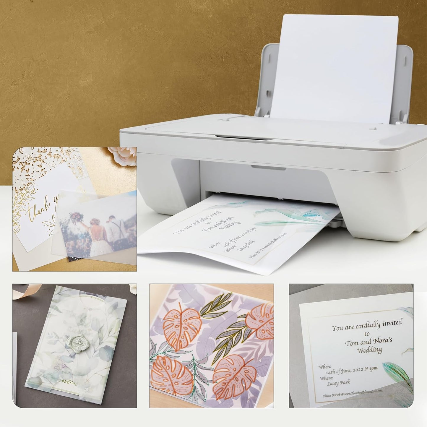 Translucent Vellum Sheets - 100 Sheets, 12 x 12 in, White - 93gsm/63lb Tracing Paper for Drawing & Invitation Paper - Transparent Craft Overlays