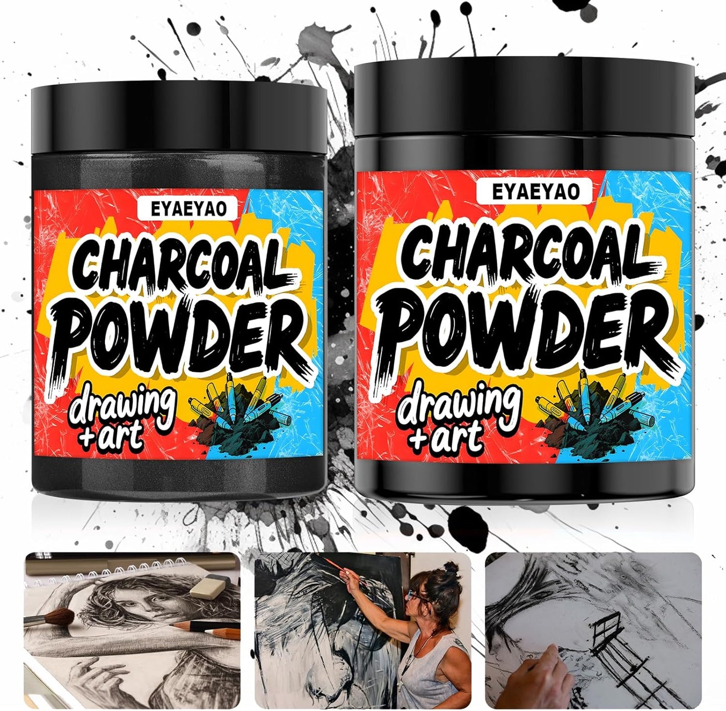 Charcoal Powder for Drawing - Premium Fine Art Charcoal for Sketching, Shading & Blending - Artist Grade for Pencils, Canvas, Paper - Beginners & Professionals (4 Ounces)