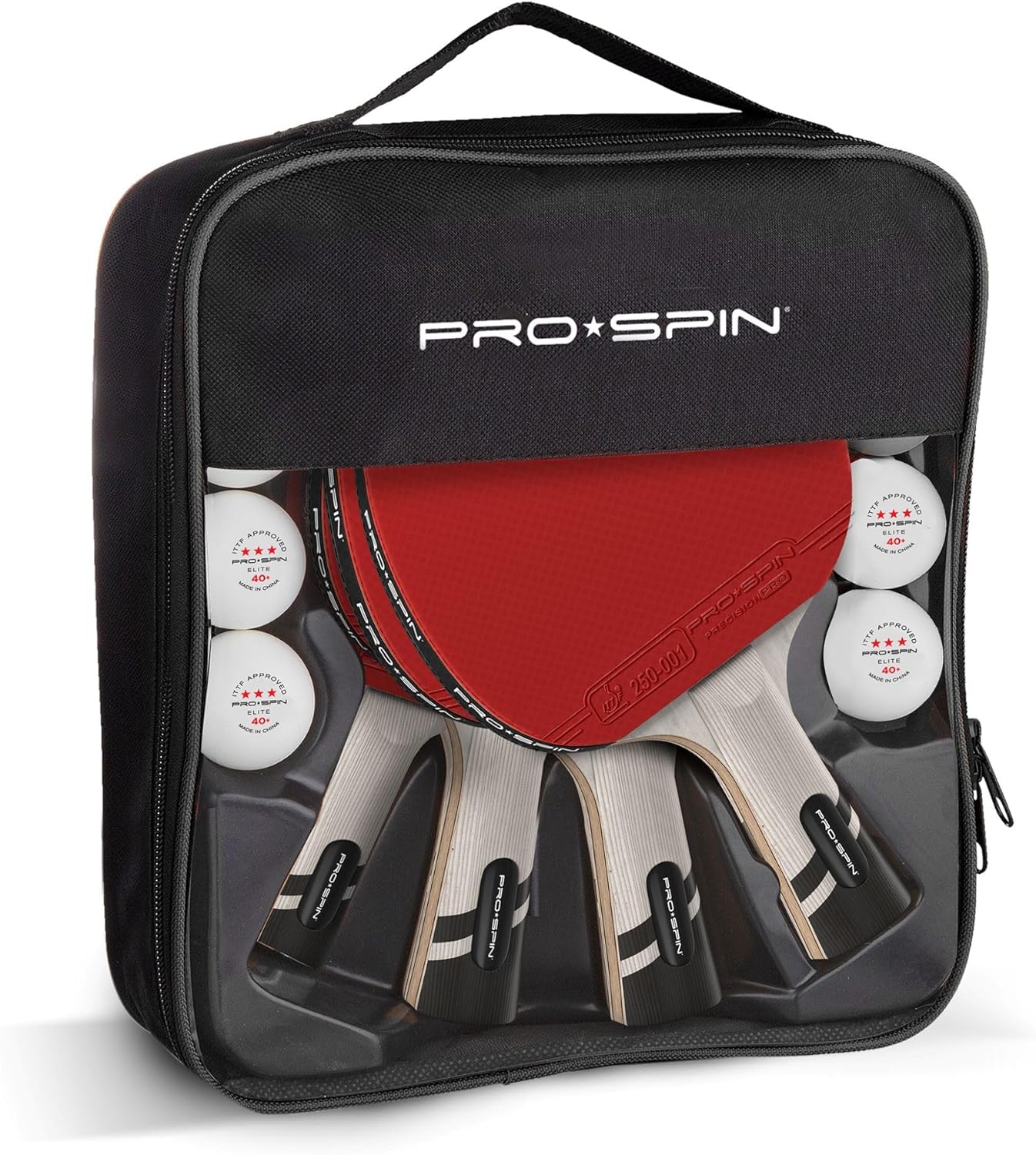 PRO SPIN Ping Pong Paddles - Professional Level Table Tennis Rackets with Carbon Fiber for Superior Control | 7-Ply Blade, Premium Rubber, 2.0mm Sponge | Includes Protector Case